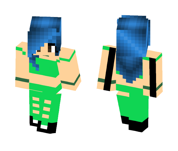Download Free Blue haired girl Skin for Minecraft image 1 Blue haired girl - Color Haired Girls Minecraft Skins - image 1