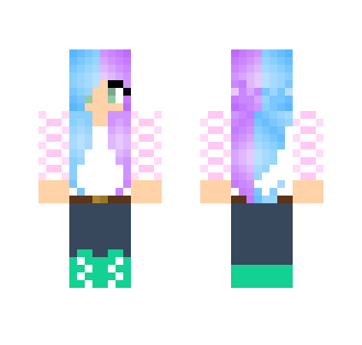 Tie Dye Hair Girl - Color Haired Girls Minecraft Skins - image 2