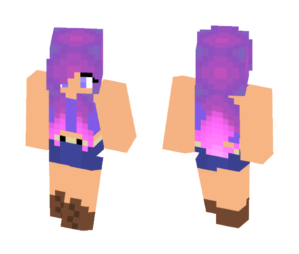 Download Free cute girl with purple hair Skin for Minecraft image 1 cute girl with purple hair - Color Haired Girls Minecraft Skins - image 1