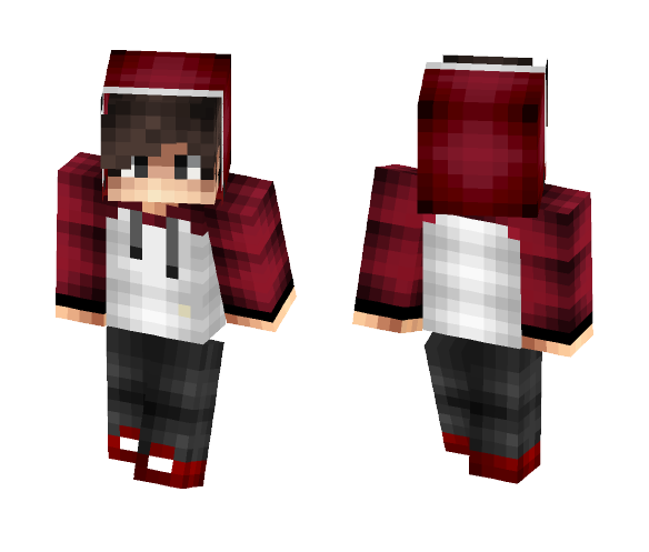 Red n' White Hoodie, Teen boy - Boy Minecraft Skins - image 1