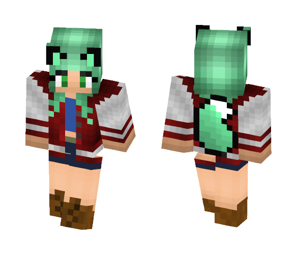 Download Free Mint Fox Girl In A Jersey Skin for Minecraft image 1 Mint Fox Girl In A Jersey - Girl Minecraft Skins - image 1