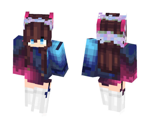 Galaxy cat girl - Cat Minecraft Skins - image 1