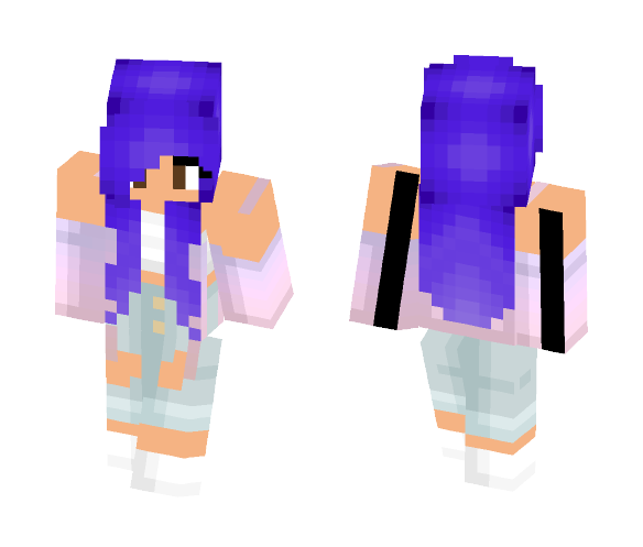 Download Free Cute Girl with Purple Hair Skin for Minecraft image 1 Cute Girl with Purple Hair - Color Haired Girls Minecraft Skins - image 1