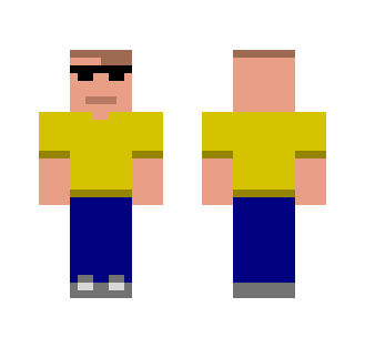 Yellow shirt, sunglasses