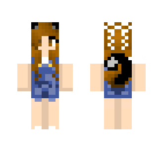 Brunette Girl with Overalls