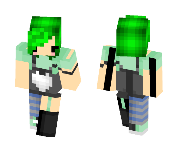 emo | green hair | leminium ﻿∞ - Female Minecraft Skins - image 1