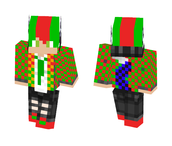 Red And Green Werewolf boy - Boy Minecraft Skins - image 1