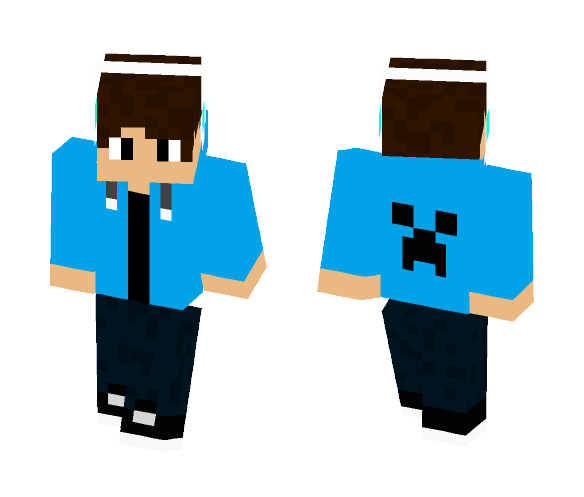 Blue Hoodie - Male Minecraft Skins - image 1
