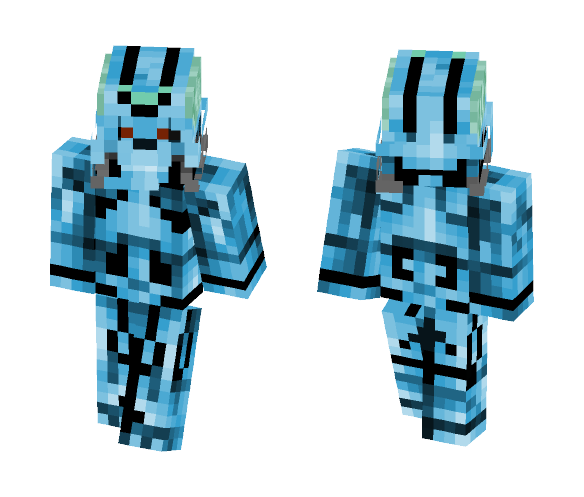 Brainiac Blue Skull (with body) - Male Minecraft Skins - image 1
