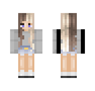 half blonde half brunette girl