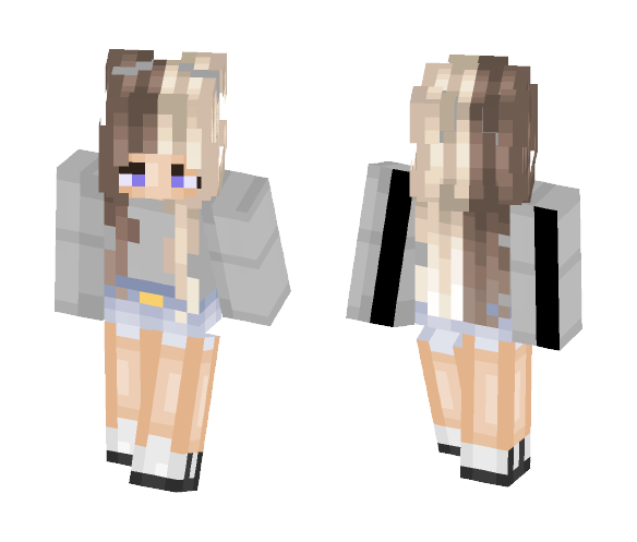 Download Free half blonde half brunette girl Skin for Minecraft image 1 half blonde half brunette girl - Girl Minecraft Skins - image 1