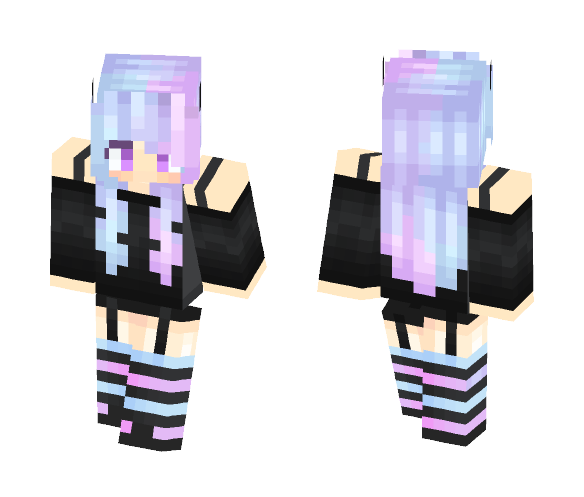 Pastel goth horned cutie - Female Minecraft Skins - image 1
