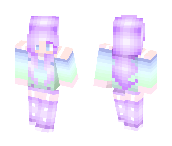 Pastel cutie purple/blue ver. - Female Minecraft Skins - image 1
