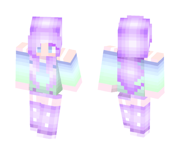 Download Free Pastel cutie purple/blue ver. Skin for Minecraft image 1 Pastel cutie purple/blue ver. - Female Minecraft Skins - image 1