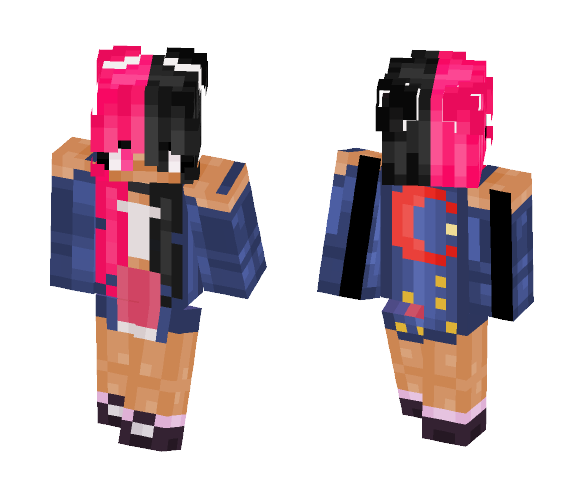 Mono Pink (Black and Pink) - Female Minecraft Skins - image 1