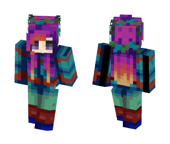 Aqua Sunset - Female Minecraft Skins - image 1