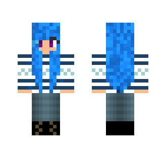 Cute Blue Winter Girl - Cute Girls Minecraft Skins - image 2