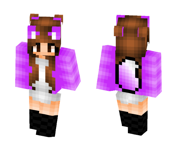 Purple wolf girl - Girl Minecraft Skins - image 1