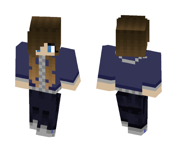 Blue Jacket - Female Minecraft Skins - image 1