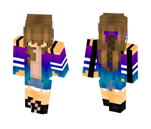 Purple Blue//My own edit - Female Minecraft Skins - image 1