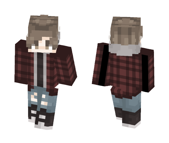 flannel + hoodie - Male Minecraft Skins - image 1