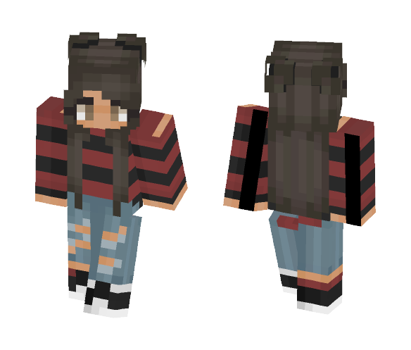 Red and black x - Female Minecraft Skins - image 1