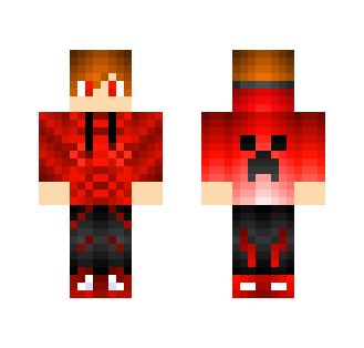 creeper on back with red hoodie