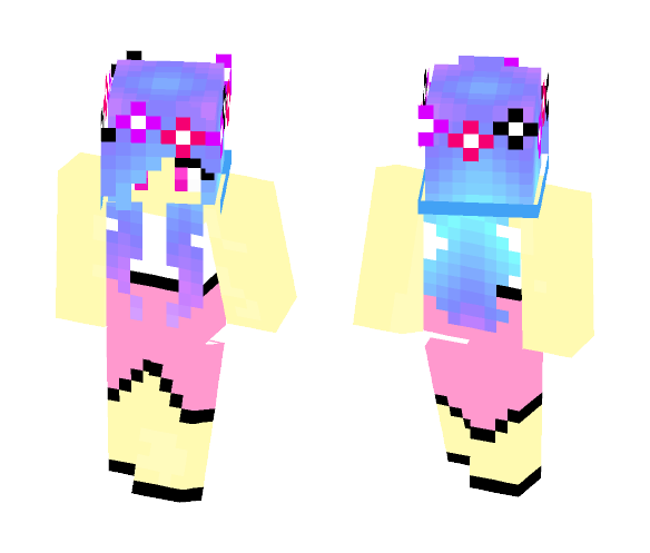 Cute-Purple Hair Girl skin - Color Haired Girls Minecraft Skins - image 1