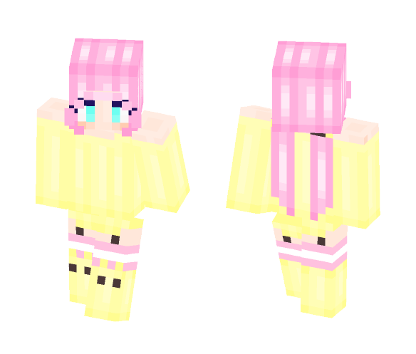 Yellow Sweater With Pink Pigtails - Female Minecraft Skins - image 1