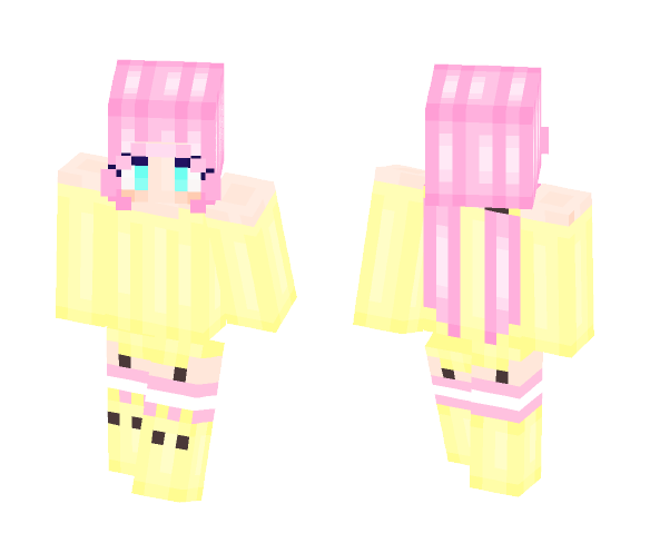 Download Free Yellow Sweater With Pink Pigtails Skin for Minecraft image 1 Yellow Sweater With Pink Pigtails - Female Minecraft Skins - image 1