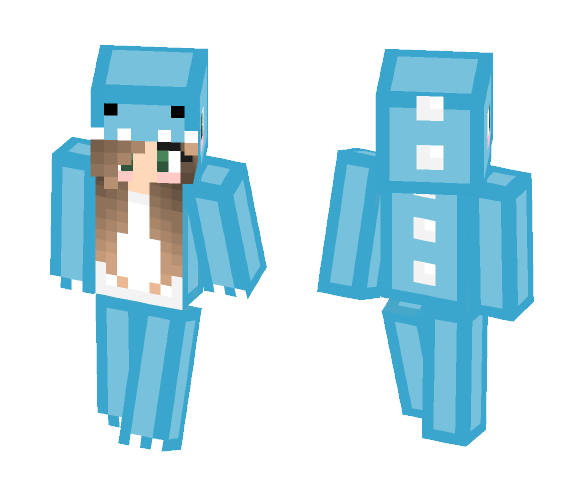 Dino Girl//Blue - Female Minecraft Skins - image 1