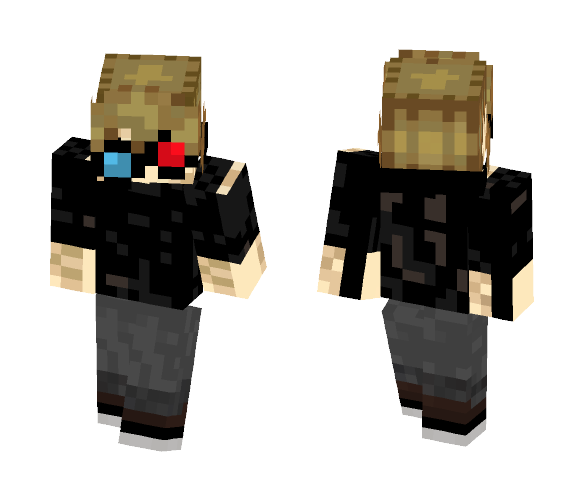 Black hoodie Gogles - Male Minecraft Skins - image 1