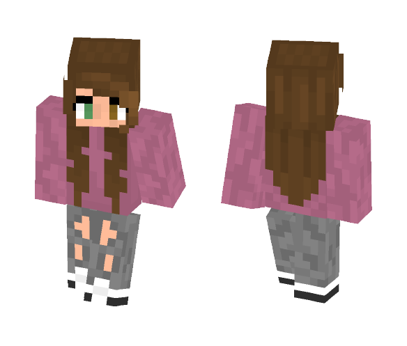 Pink SHirt Girl ¯_(ツ)_/¯ - Girl Minecraft Skins - image 1
