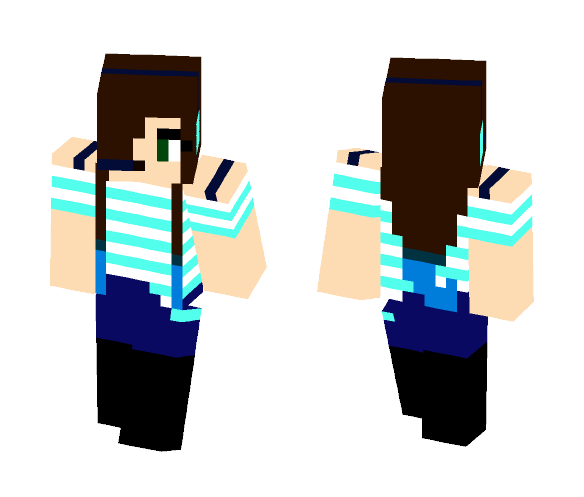 Blue Gamer Girl - Girl Minecraft Skins - image 1