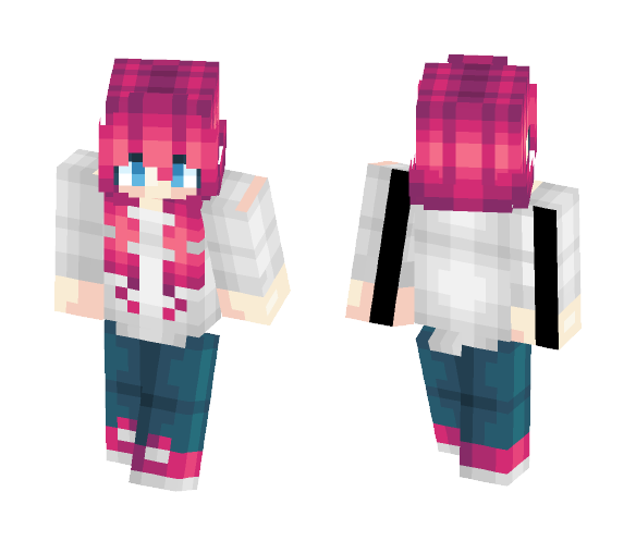 Download Free Cute Magenta Girl Skin Skin for Minecraft image 1 Cute Magenta Girl Skin - Cute Girls Minecraft Skins - image 1