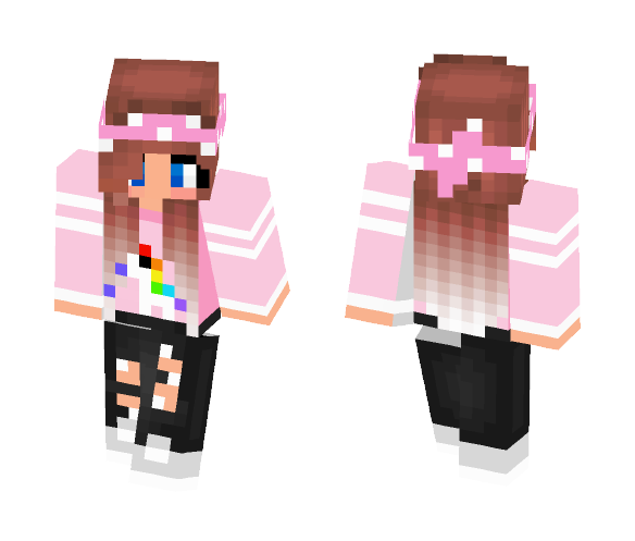 Cute girl with a unicorn - Cute Girls Minecraft Skins - image 1