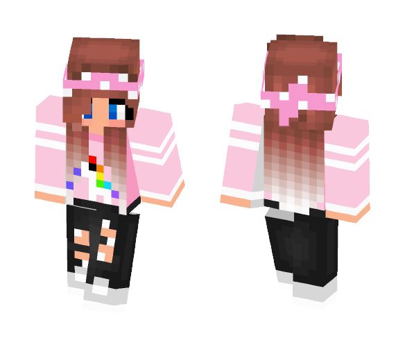Download Free Cute girl with a unicorn Skin for Minecraft image 1 Cute girl with a unicorn - Cute Girls Minecraft Skins - image 1