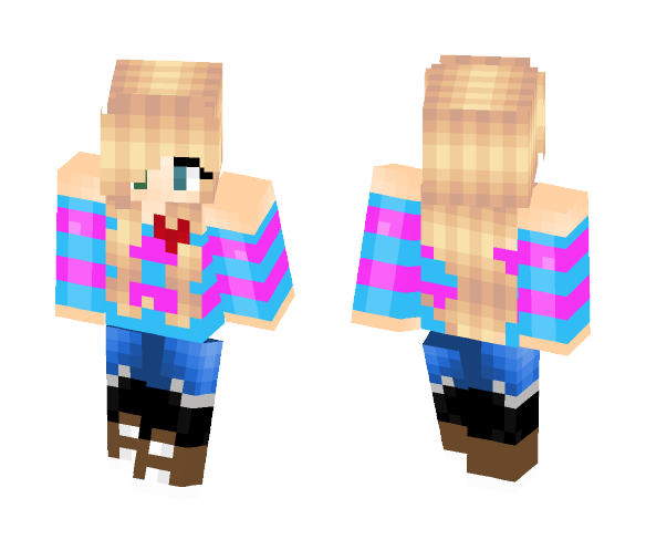 Download Free My Friend as Frisk Skin for Minecraft image 1 My Friend as Frisk - Female Minecraft Skins - image 1