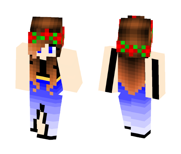 Princess Girl In Flower Crown - Flower Crown Minecraft Skins - image 1