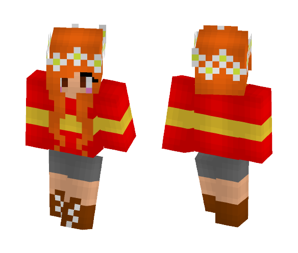 Download Free Autumn ~ Seasons of the Year Skin for Minecraft image 1 Autumn ~ Seasons of the Year - Female Minecraft Skins - image 1