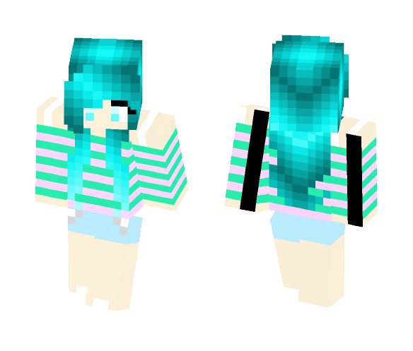Cute Teal Hair - Female Minecraft Skins - image 1