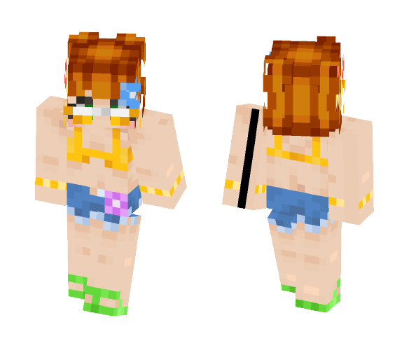 Download Free Kira's Skin: Bikini Flower Girl Skin for Minecraft image 1 Kira's Skin: Bikini Flower Girl - Girl Minecraft Skins - image 1