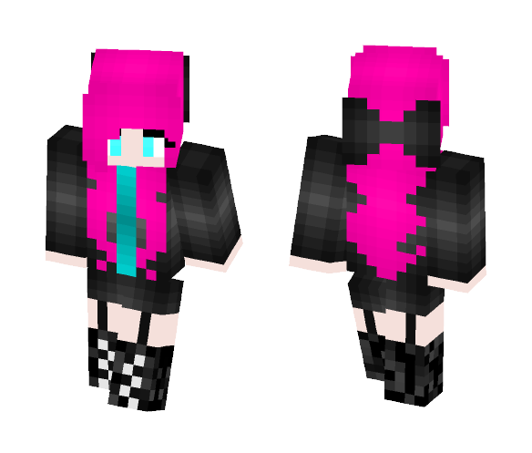 Download Free Pink Hair Girl Skin for Minecraft image 1 Pink Hair Girl - Color Haired Girls Minecraft Skins - image 1