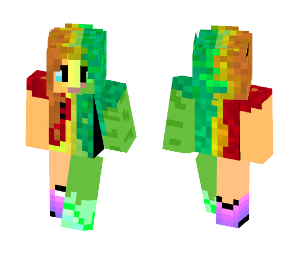 cool half zombie - Female Minecraft Skins - image 1