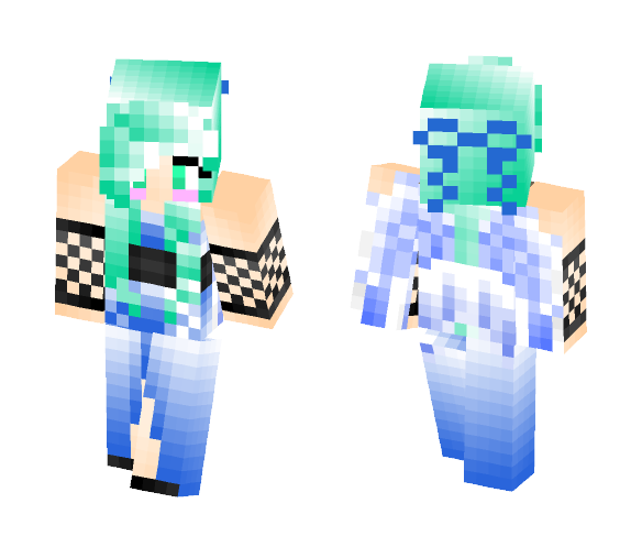 Download Free Cute Angel Long Blue Dress Skin for Minecraft image 1 Cute Angel Long Blue Dress - Female Minecraft Skins - image 1