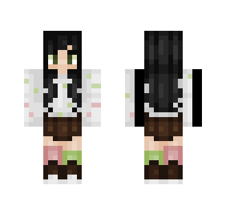 Black-Haired Skirt Girl - Color Haired Girls Minecraft Skins - image 2