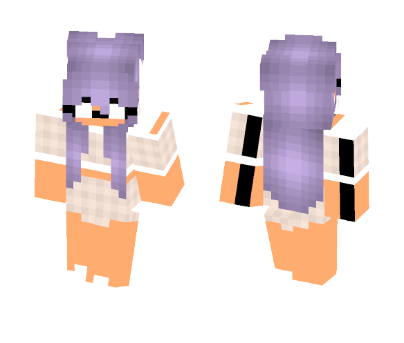 Download Free Cute Girl with Purple Hair Skin for Minecraft image 1 Cute Girl with Purple Hair - Color Haired Girls Minecraft Skins - image 1