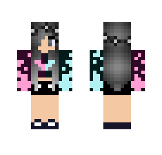 Pink and Blue PVP Girl - Girl Minecraft Skins - image 2