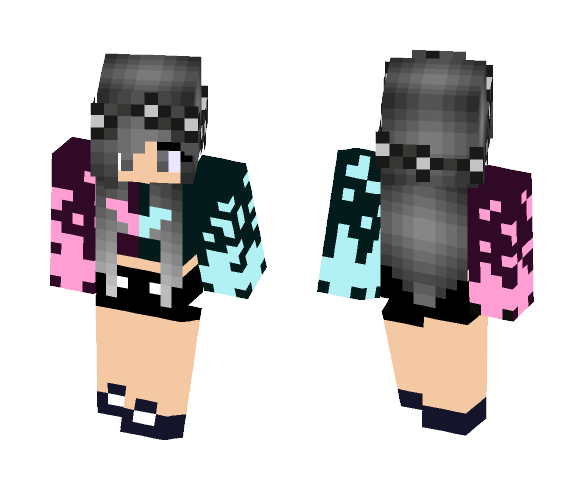 Pink and Blue PVP Girl - Girl Minecraft Skins - image 1