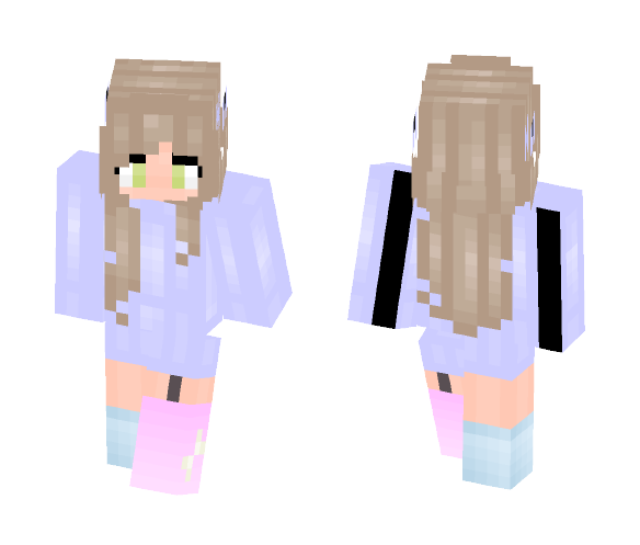 blue sweater w/ adorable socks - Female Minecraft Skins - image 1
